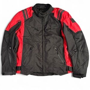 Viking Cycle Ironborn Motorcycle Jacket Padded Removable Liner BlackRed Men’s XL